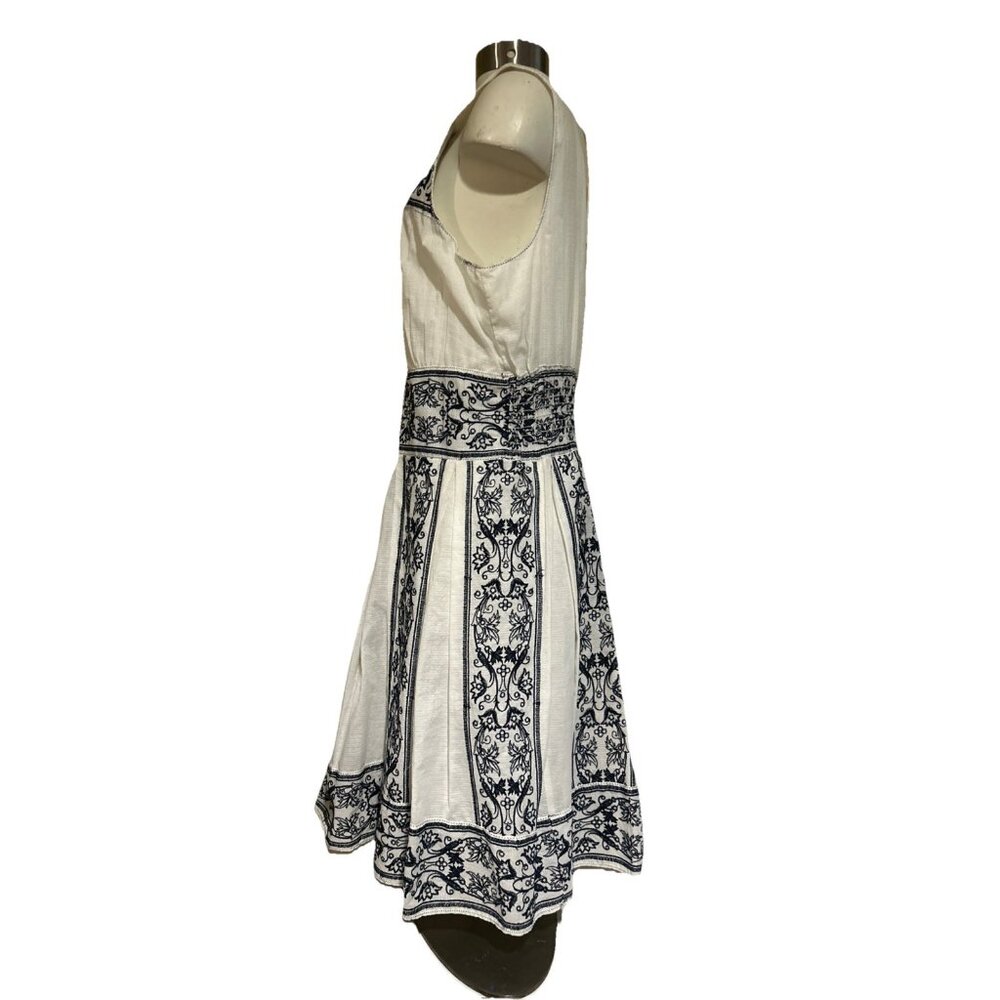 Max Studio Dress Pleated Midi Cotton Sleeveless Floral Boho Spring New - Picture 6 of 14